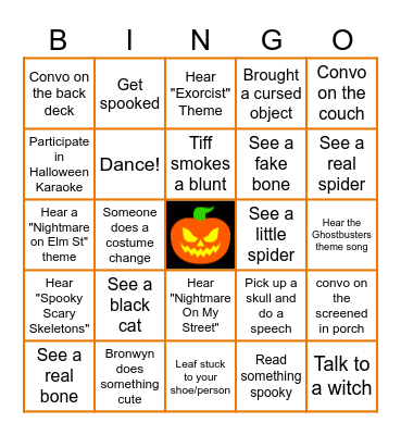 2025 House Dodson Halloween Bingo Card