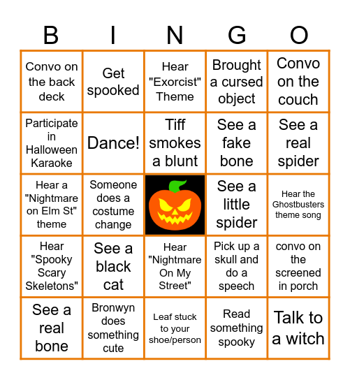 2025 House Dodson Halloween Bingo Card
