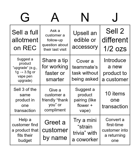 Bingo Bango Bingo Card