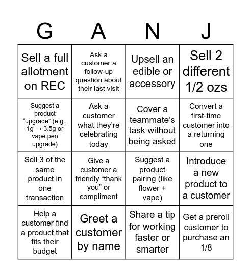 Bingo Bango Bingo Card