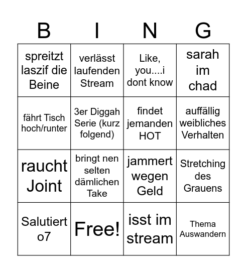 🐳B🐳I🐳N🐳G🐳O🍌 Bingo Card