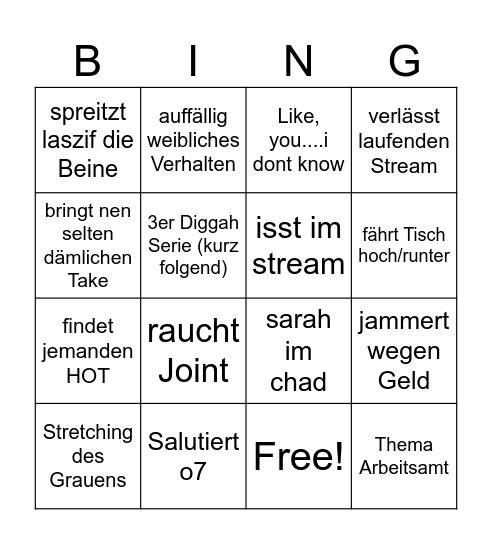 🐳B🐳I🐳N🐳G🐳O🍌 Bingo Card