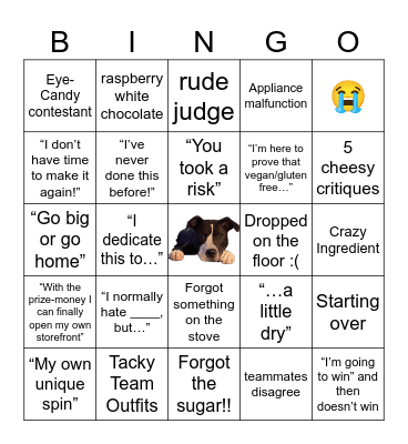 Cupcake Wars Bingo Card