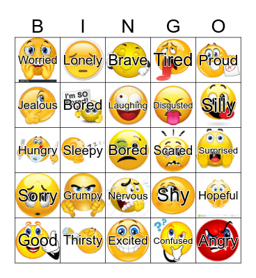 Feelings Bingo Card
