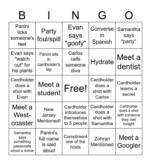 258 Midwood Bingo Card