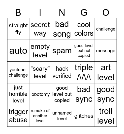 recent tab bingo Card
