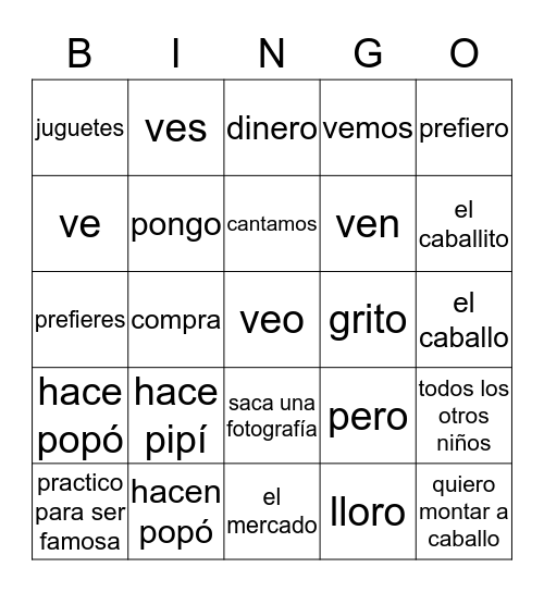 Isabela 4 Bingo Card