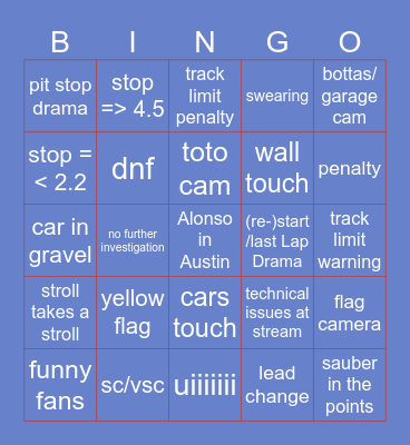 COTA Bingo Card