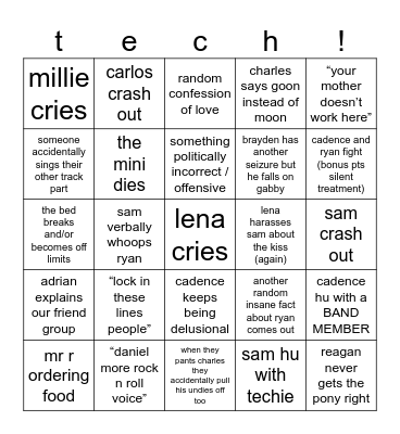 tech week Bingo Card