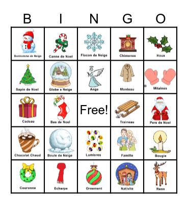 En Francais Bingo Card