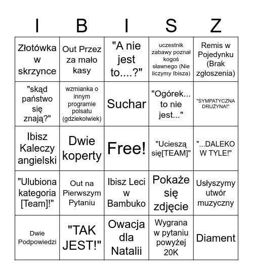 IBISZINGO 2 Bingo Card