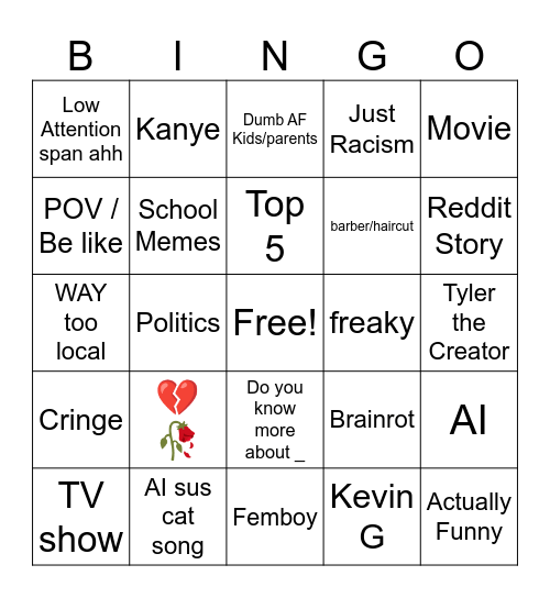 YLYL BINGO Card
