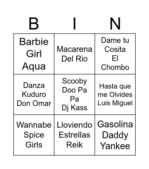 Bingo Cumpleañero Bingo Card
