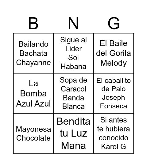 Bingo Cumpleanero Bingo Card