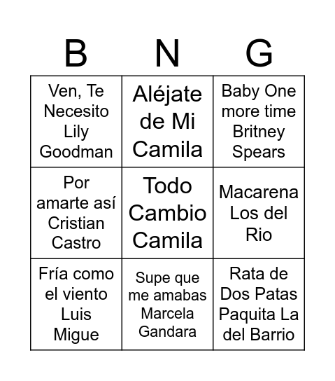 Bingo Bday Bingo Card