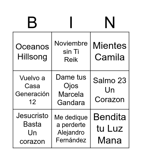 Bingo Bday Bingo Card