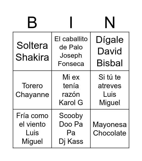 Bingo Card
