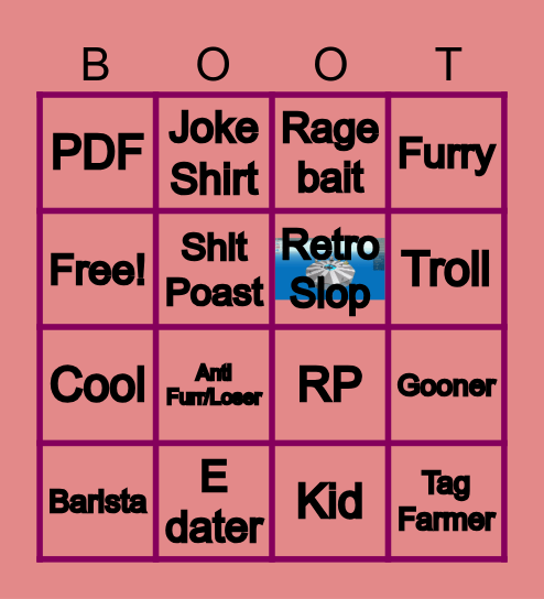 Booth Game Bingo Board Bingo Card