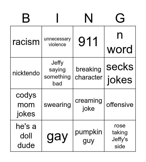 sml Bingo Card
