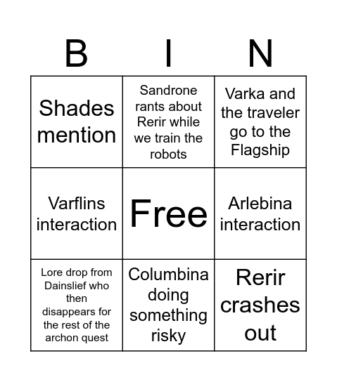 6.1 Bingo Card