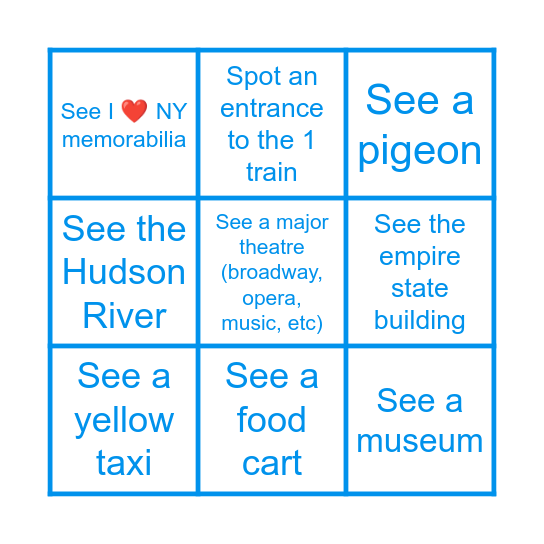 Columbia STARS Fly-In BINGO! Bingo Card