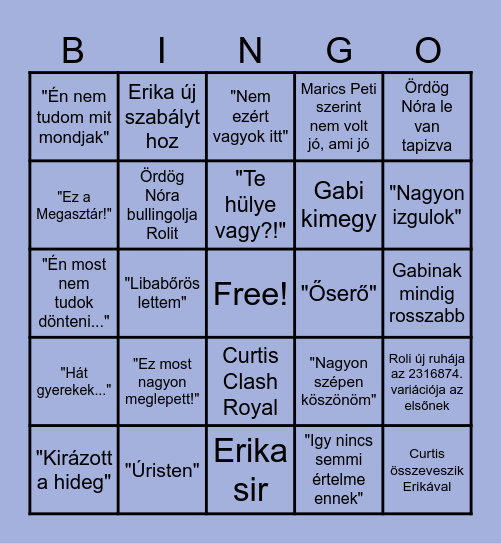 MEGASZTÁR Bingo Card