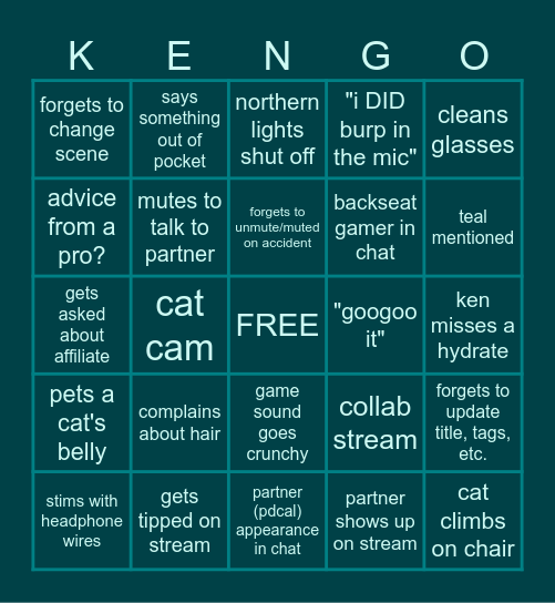 kengiecat Bingo Card