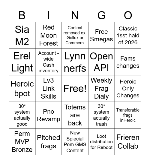 Maple Con Bingo Card