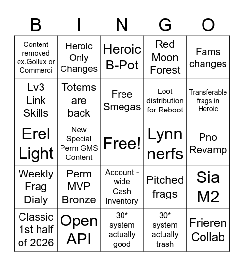 Maple Con Bingo Card