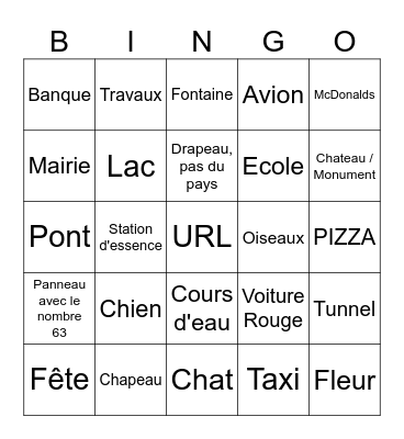 Bingo Maps Bingo Card