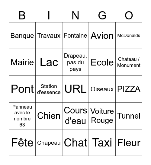Bingo Maps Bingo Card