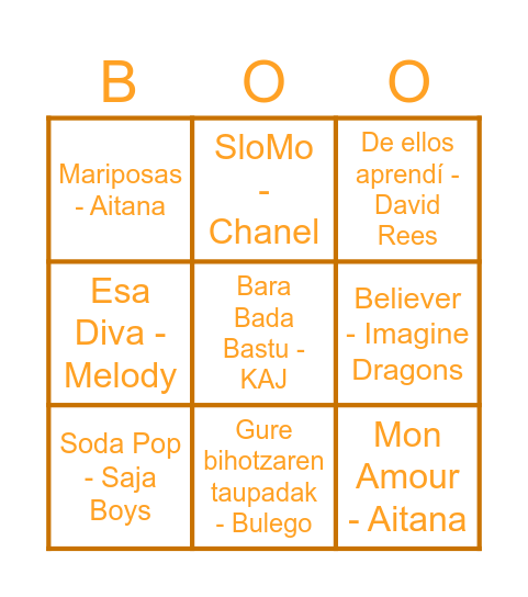 Halloween Bingo Card