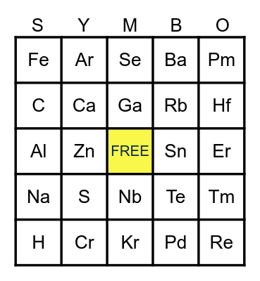 SYMBO CARD Bingo Card