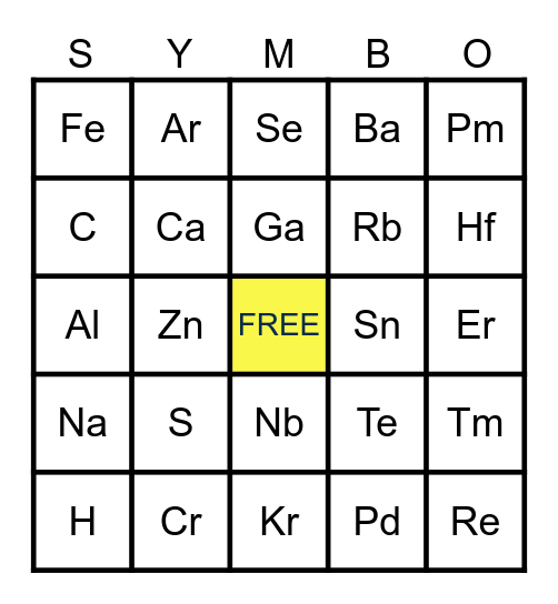 SYMBO CARD Bingo Card