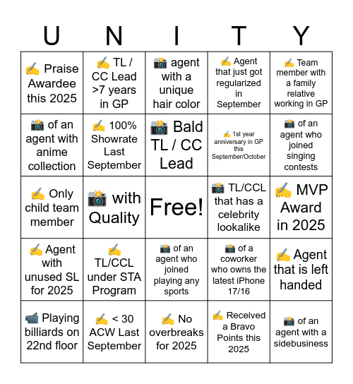NAMB Human Bingo! Bingo Card