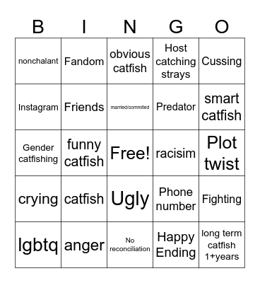 catfish bingo Card