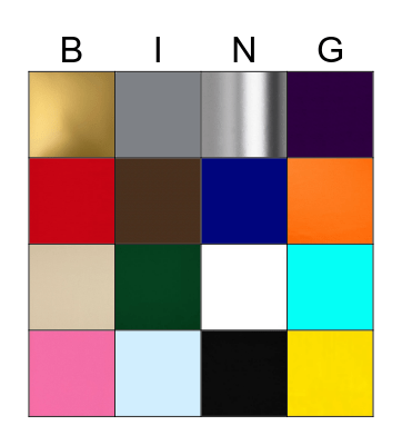 Colors Bingo Card