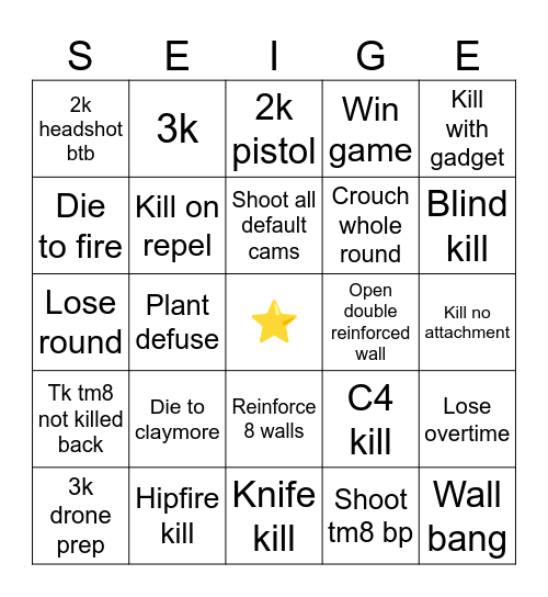 R6 bingo Card