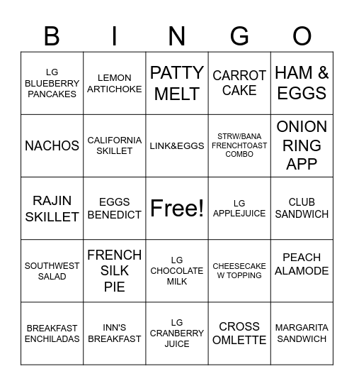 BINGO Card