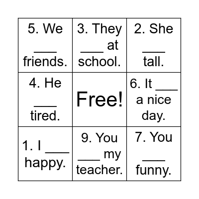 To be Bingo Card