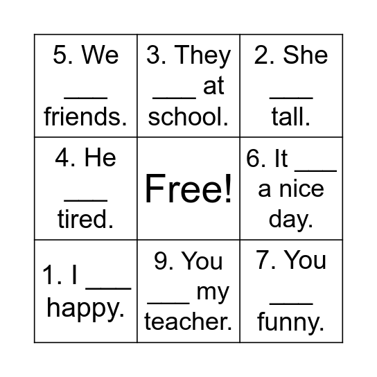 To be Bingo Card