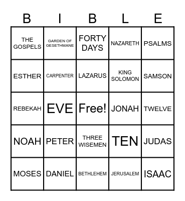 BIBLE FACTS Bingo Card