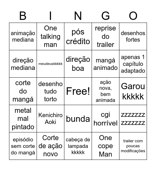 Saimama v.2 Bingo Card