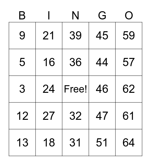 Fredagskveld i kyrkja Bingo Card