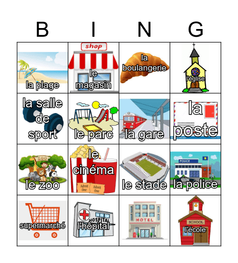 En ville Bingo Card