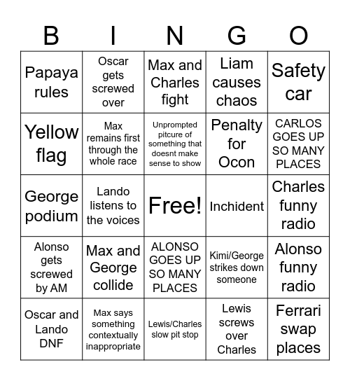 TEXAS Bingo Card