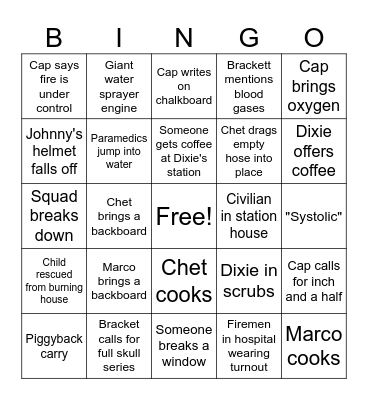 Emergency! BINGO Card
