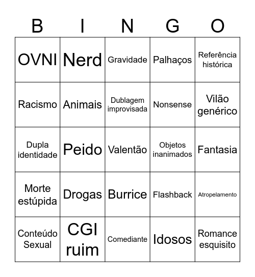 Paródia Bingo Card