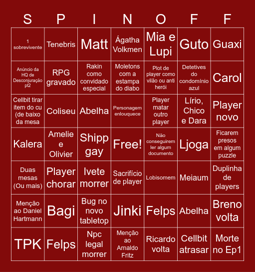 HEXATOMBE Bingo Card