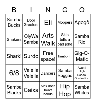 Samba OlyWa Bingo Card